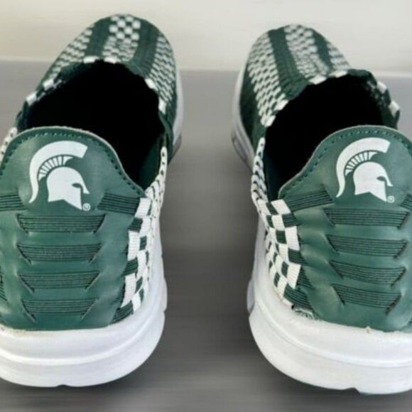 Michigan State Spartans Shoes Mens Size 10 Women 11 Woven Comfy Slip On Loafers - Picture 2 of 10